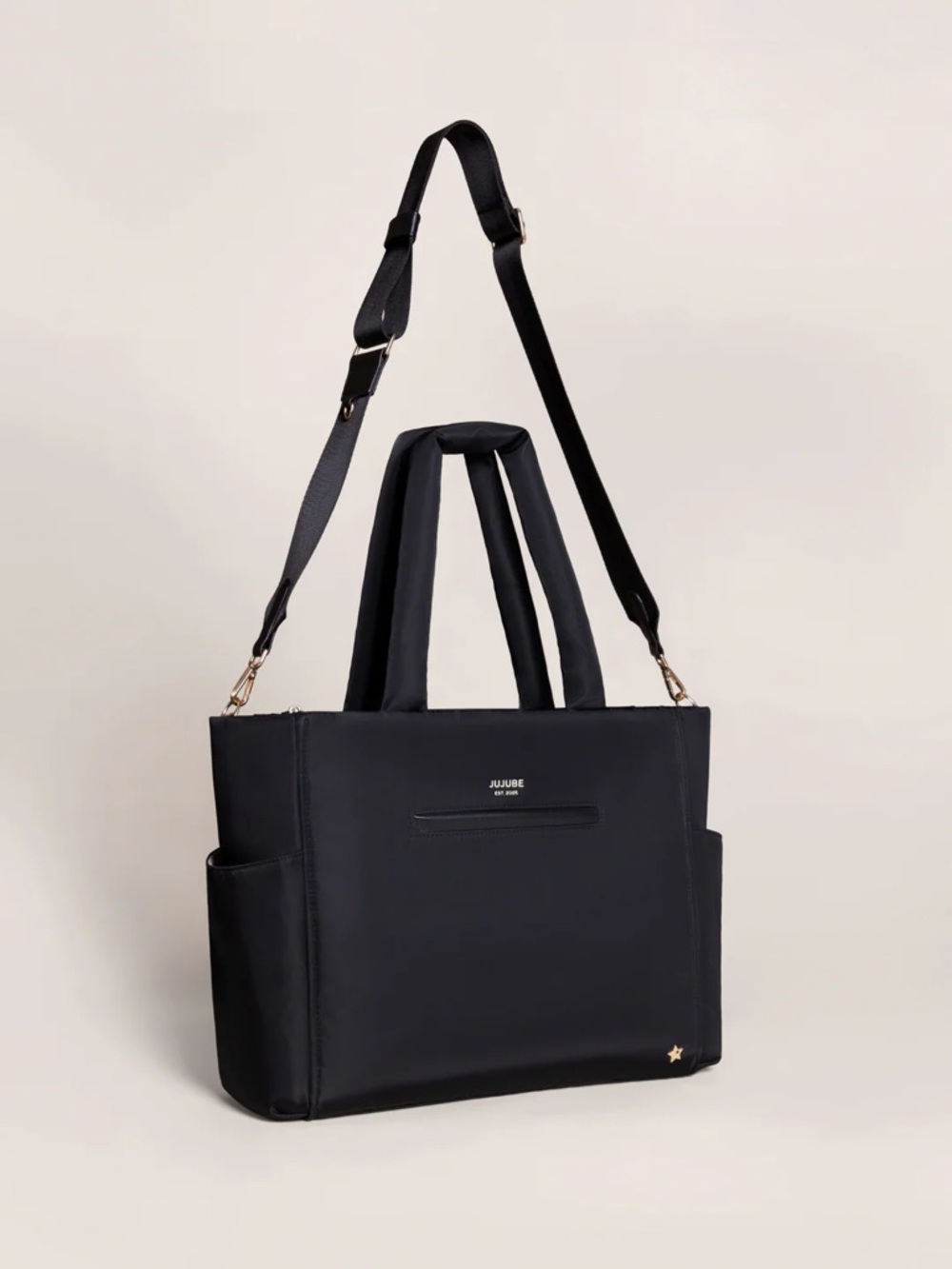 JuJuBe Utility Strap Tote Diaper Bag Black and Paci Pod EUC - Picture 3 of 14